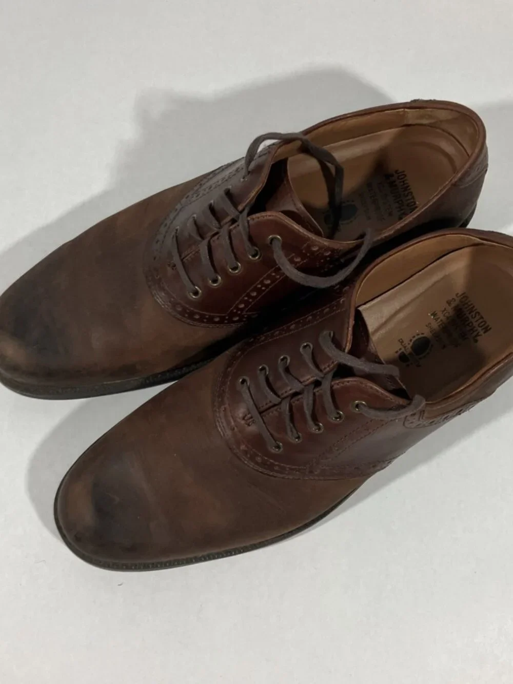 Men’s Leather Johnston And Murphy Dress Shoes Size 11.5 Dual Width